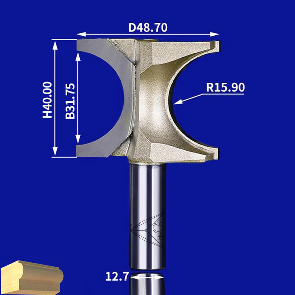 CHP0606 - Half Round Router Bit (Professional Grade)