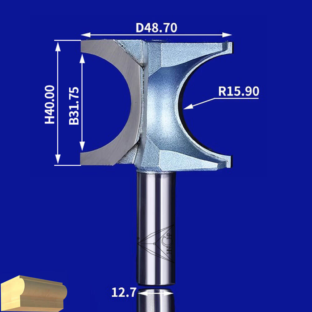 CHP0606 - Half Round Router Bit (Industrial Grade)