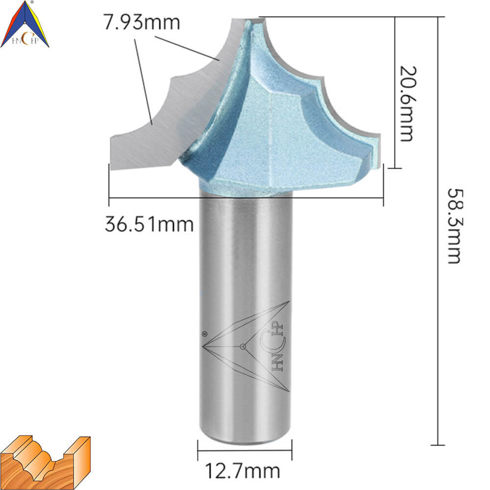 CHP0802M - Classical Ogee Molding Router Bit Without Bearing