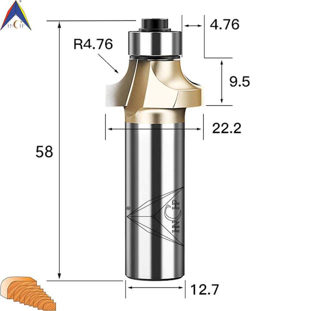 CHP0602 - Bearing Guided Roundover Router Bit (Professional Grade)