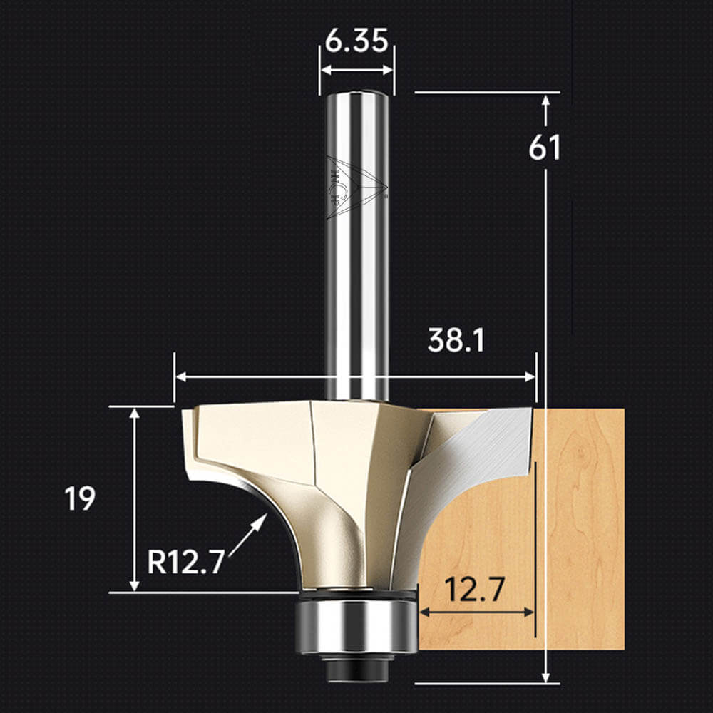 CHP0602 - Bearing Guided Roundover Router Bit (Professional Grade)