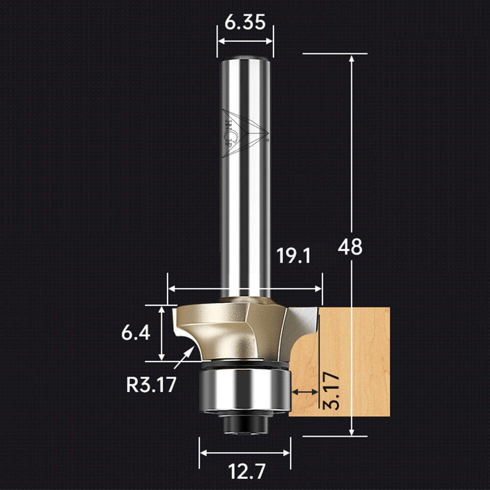 CHP0602 - Bearing Guided Roundover Router Bit (Professional Grade)