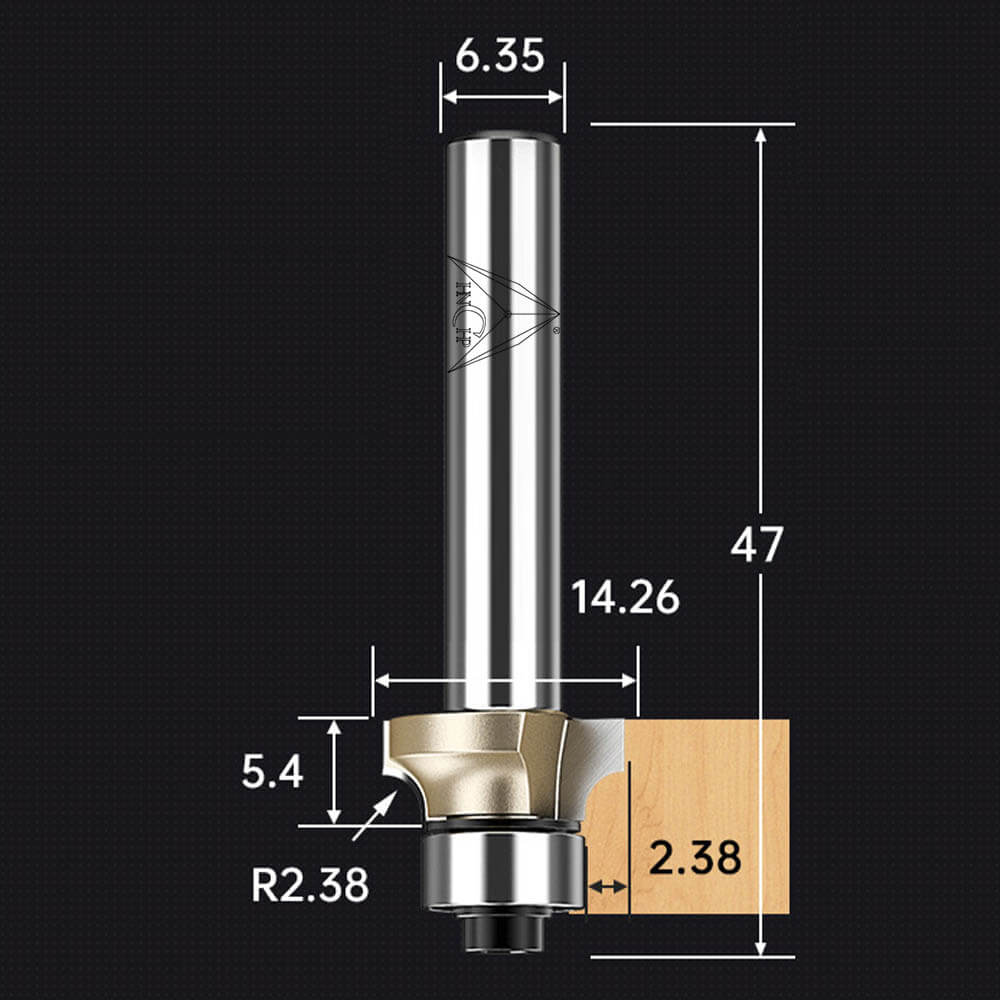 CHP0602 - Bearing Guided Roundover Router Bit (Professional Grade)