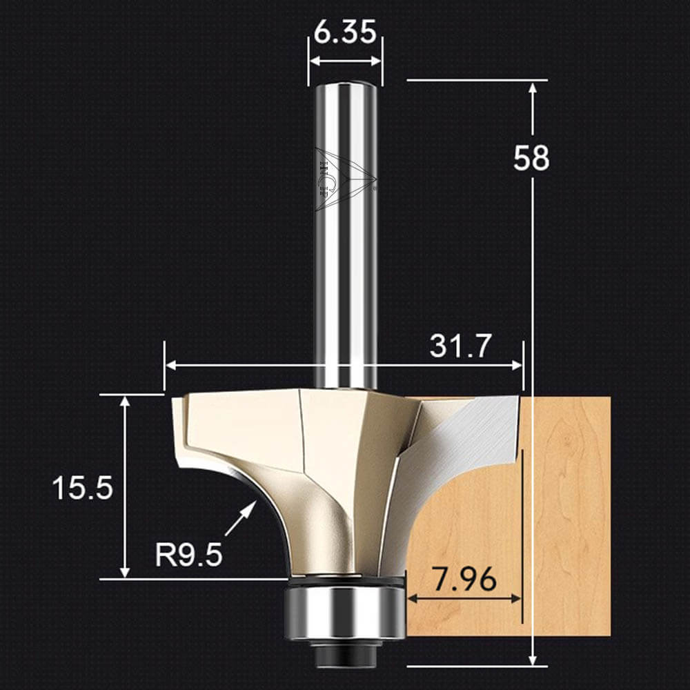 CHP0602 - Bearing Guided Roundover Router Bit (Professional Grade)
