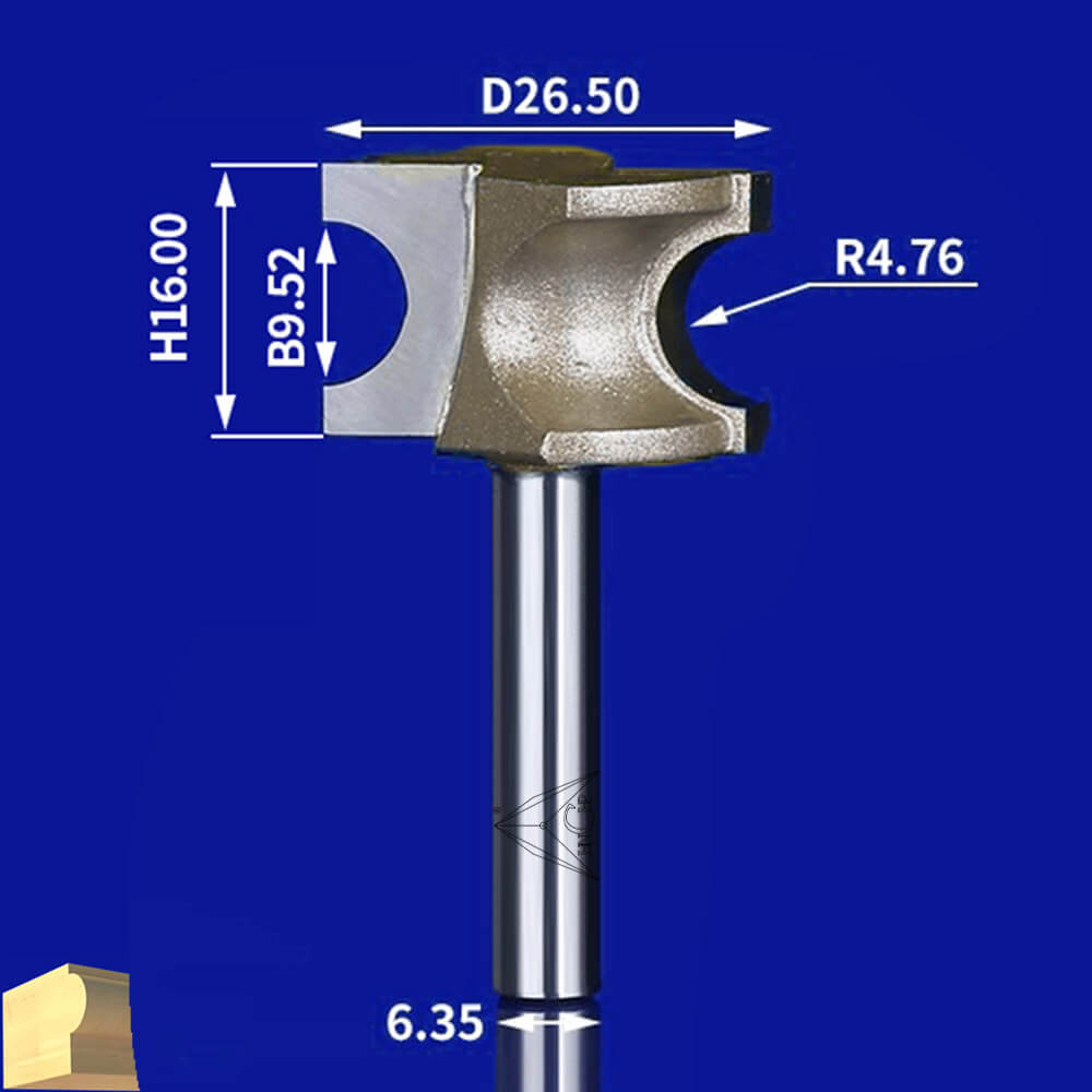CHP0606 - Half Round Router Bit (Professional Grade)