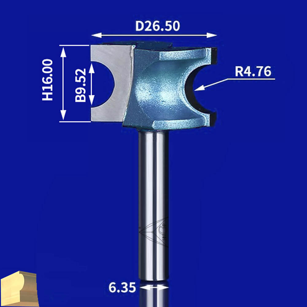 CHP0606 - Half Round Router Bit (Industrial Grade)