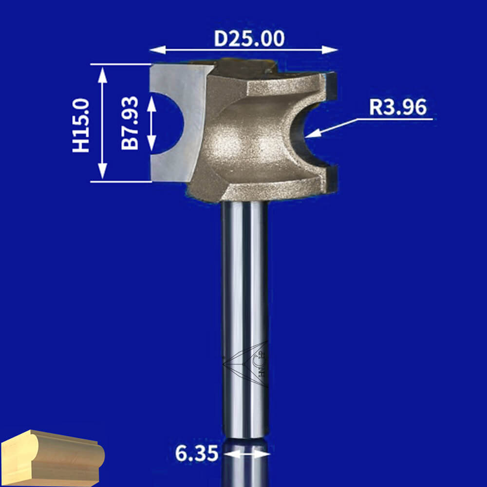CHP0606 - Half Round Router Bit (Professional Grade)