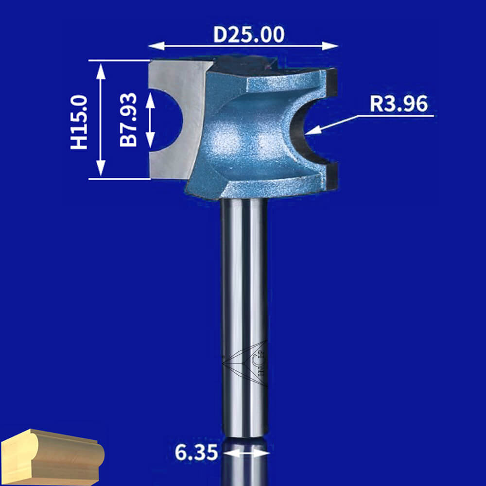 CHP0606 - Half Round Router Bit (Industrial Grade)