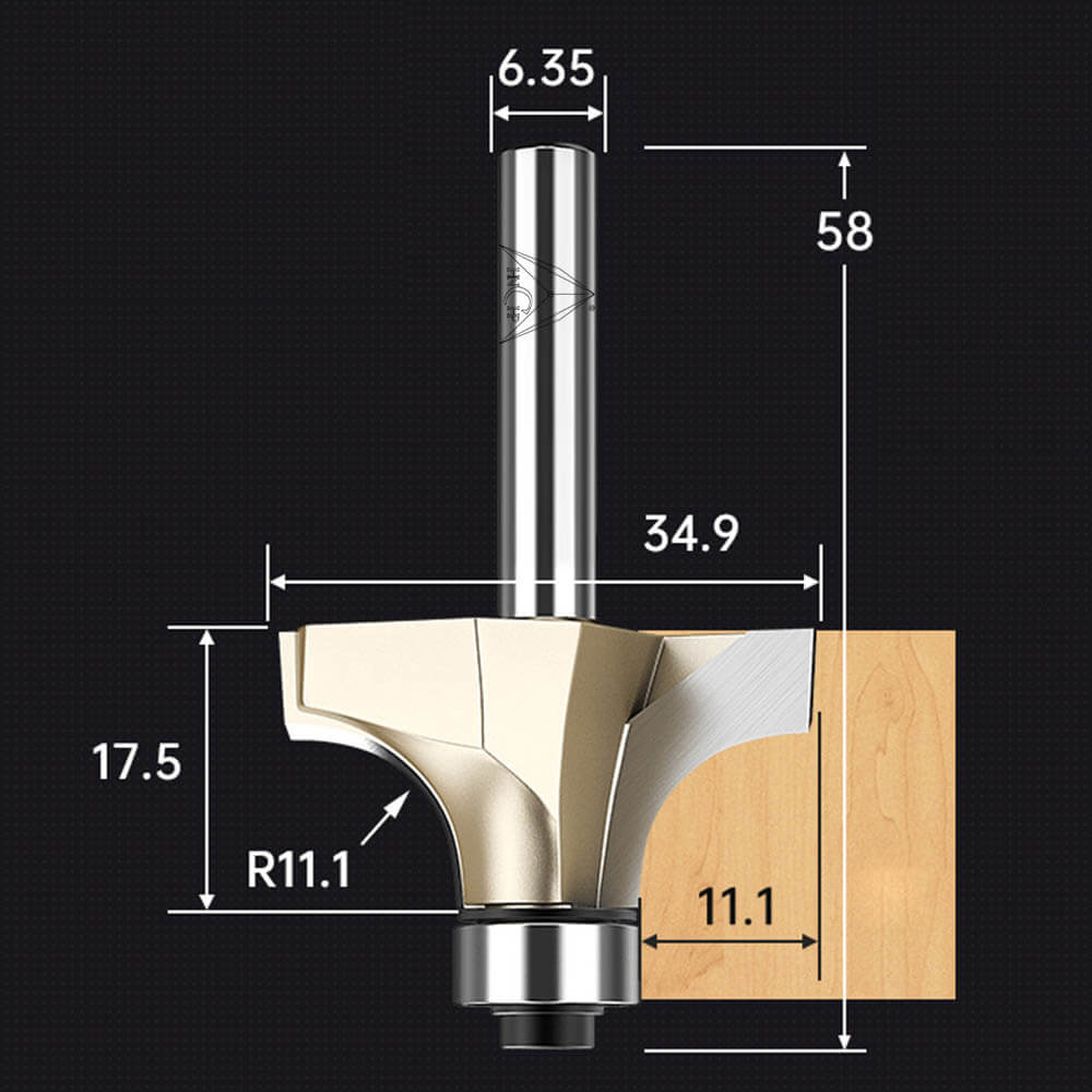 CHP0602 - Bearing Guided Roundover Router Bit (Professional Grade)