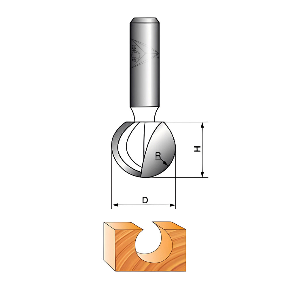 CHP0505 - 1/4 Round Carving Router Bit
