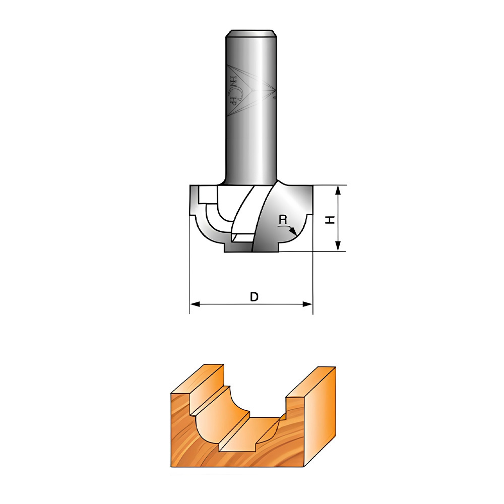 CHP0703M - Classical Cove Router Bit Without Bearing