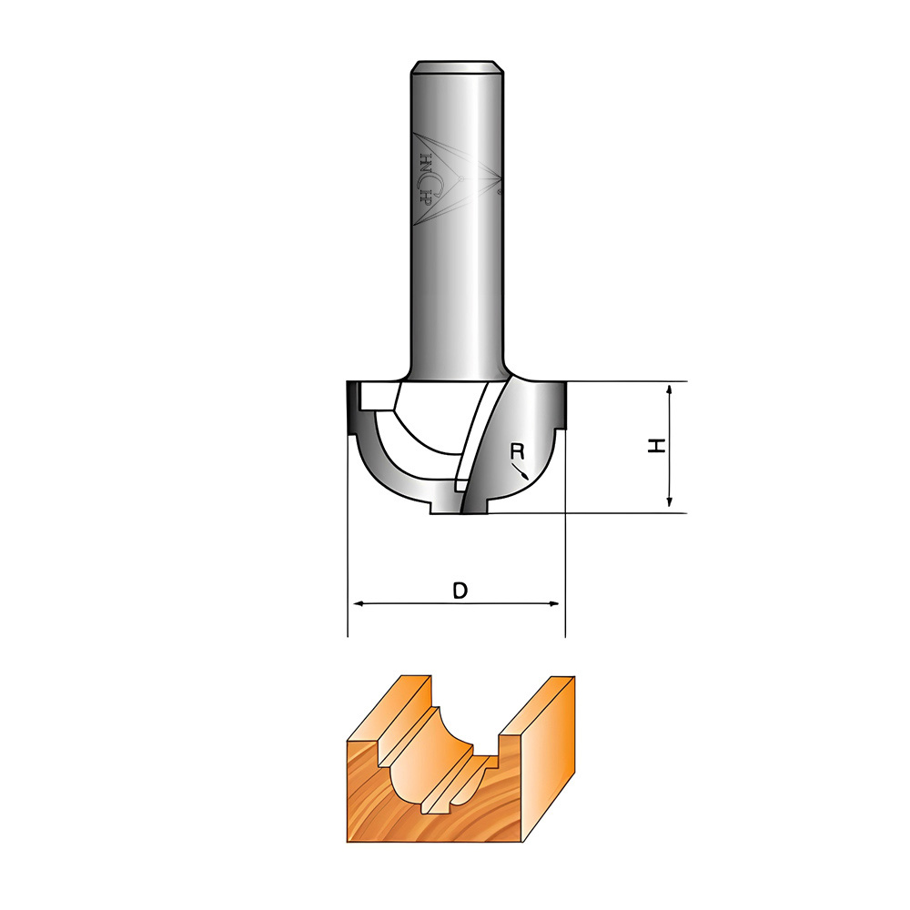 CHP0705M - Flat Ogee Router Bit Without Bearing
