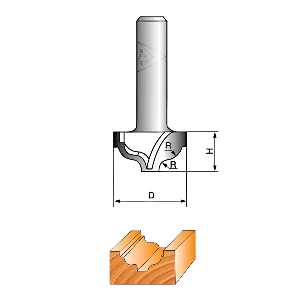 CHP0804M - Classical Ogee Molding Router Bit Without Bearing