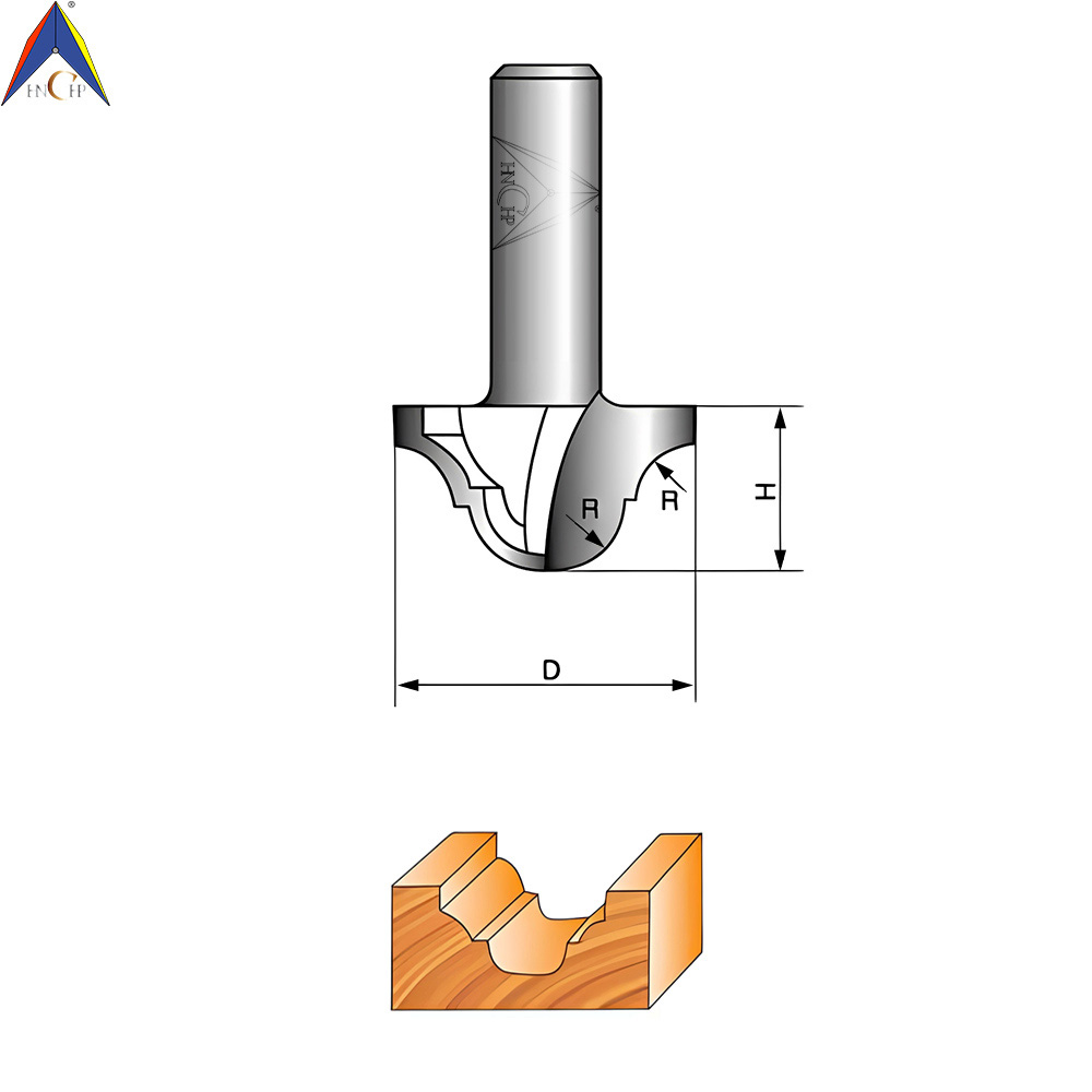 CHP0805M - Double Roman Ogee Router Bit Without Bearing