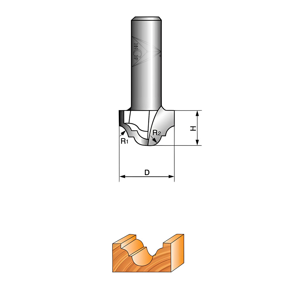 CHP0811M - Classical Ogee Molding Router Bit Without Bearing