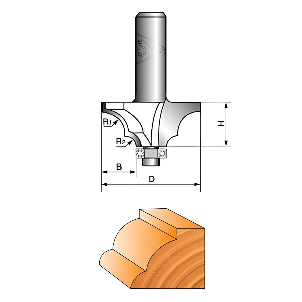 CHP0812 - Classical Ogee Molding Router Bit