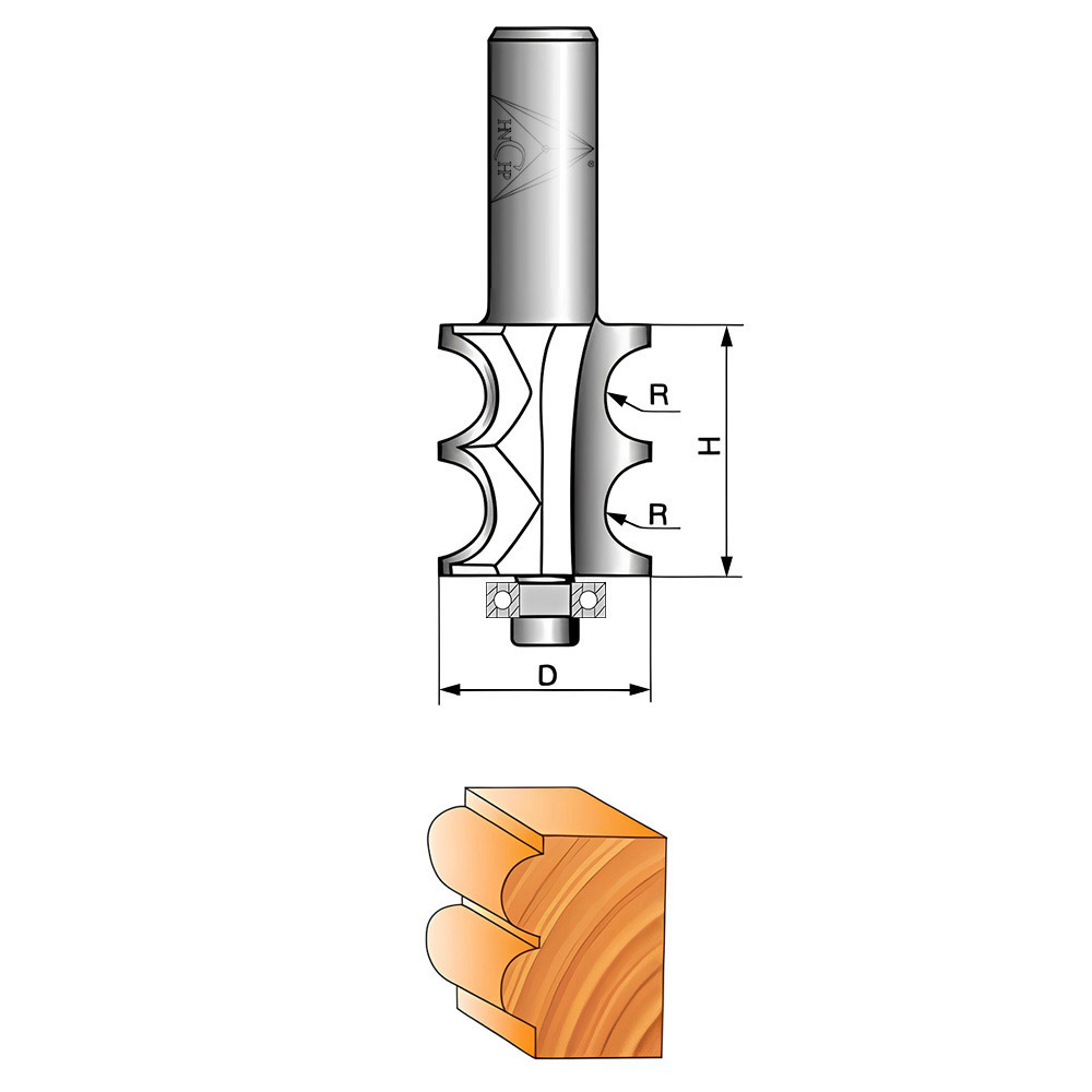 CHP0904 - Convex Double Beading Router Bit