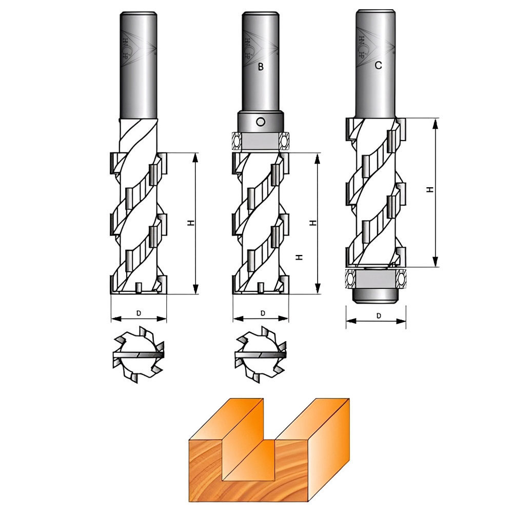 CHP0114 - Helical Cleaning Bottom Router Bit