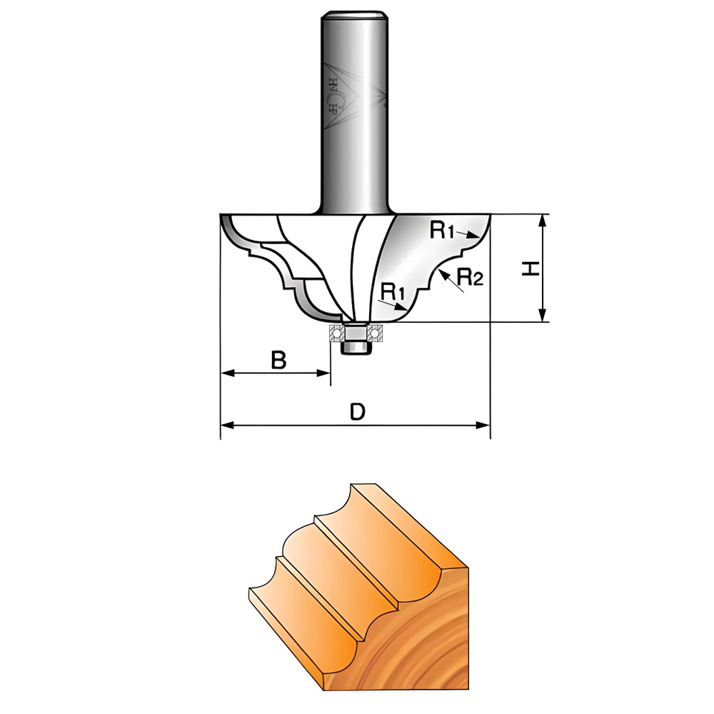 CHP1204 - Handrail Classical Router Bit