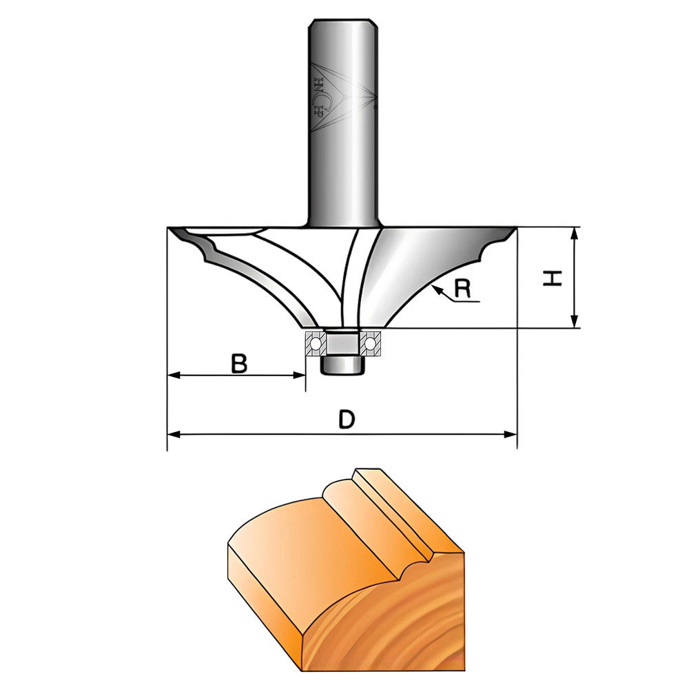 CHP1205 - Table Curved Round Router Bit