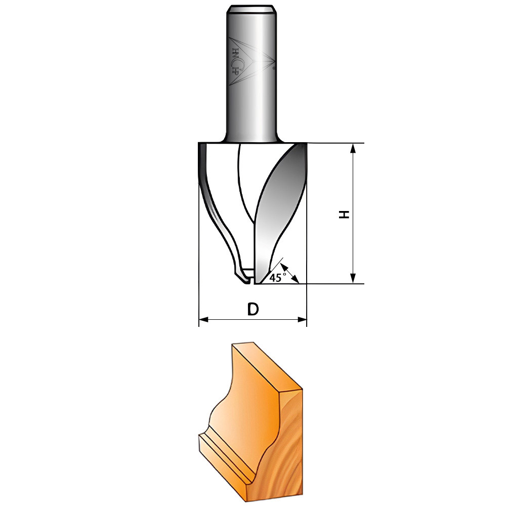 CHP1403 - 45° Vertical Raised Panel Router Bit
