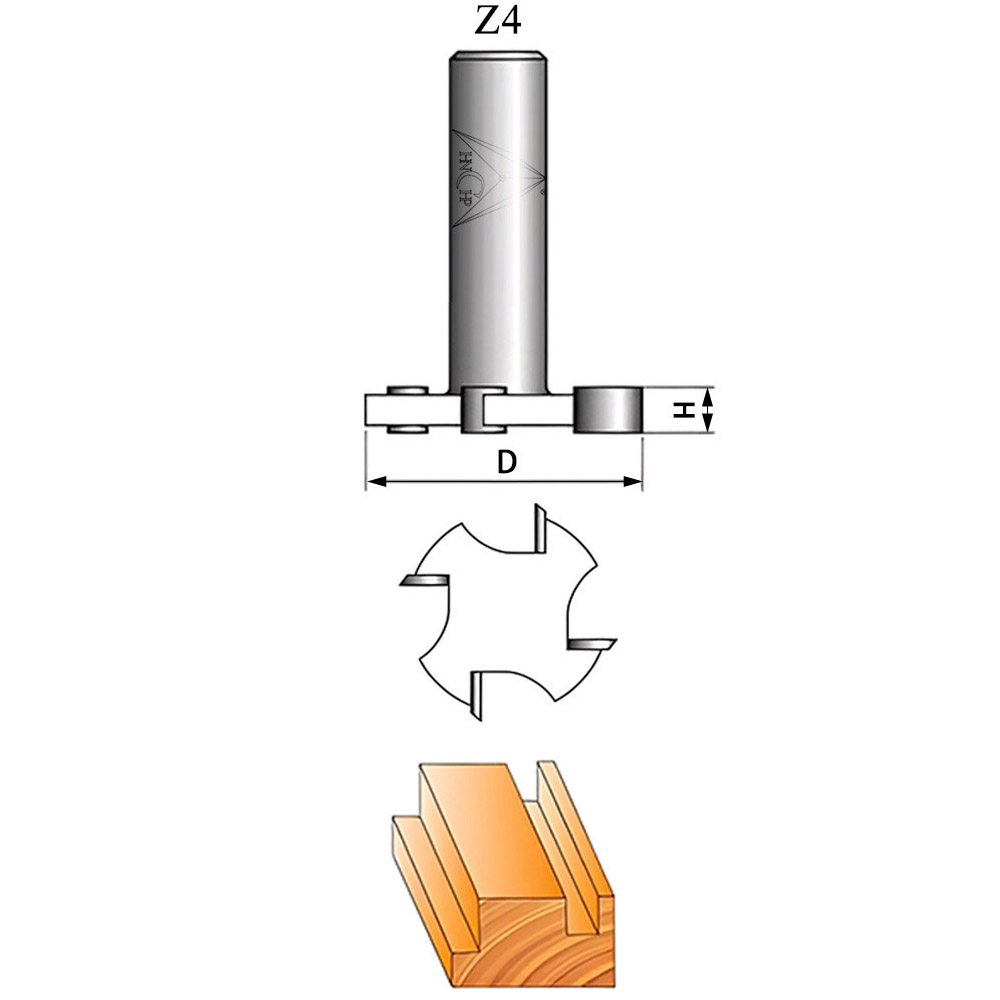 CHP1602 (4 Flutes) - "T" Type Slotting Router Bit
