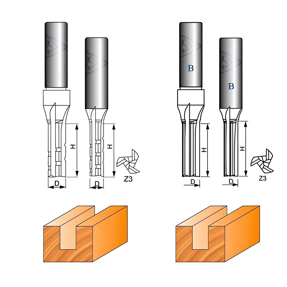 CHP0118 - Straight Router Bits (Chip Breaker & Straight Flute)