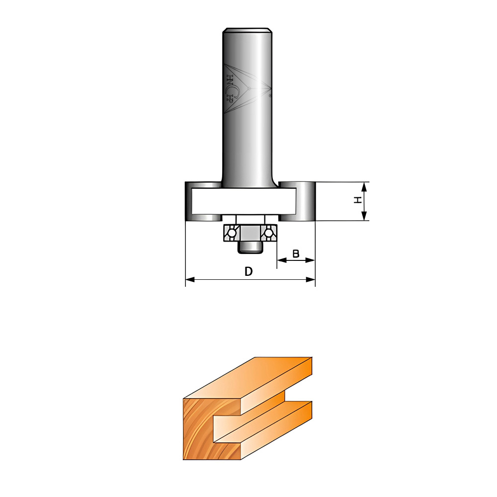 CHP1604G - Metric "T" Type Router Bit With Bearing