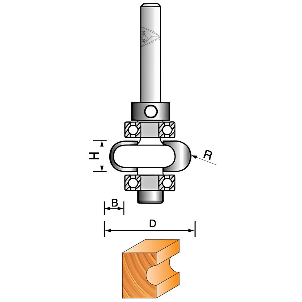 CHP1607 - Concave "T" Slotting Router Bit