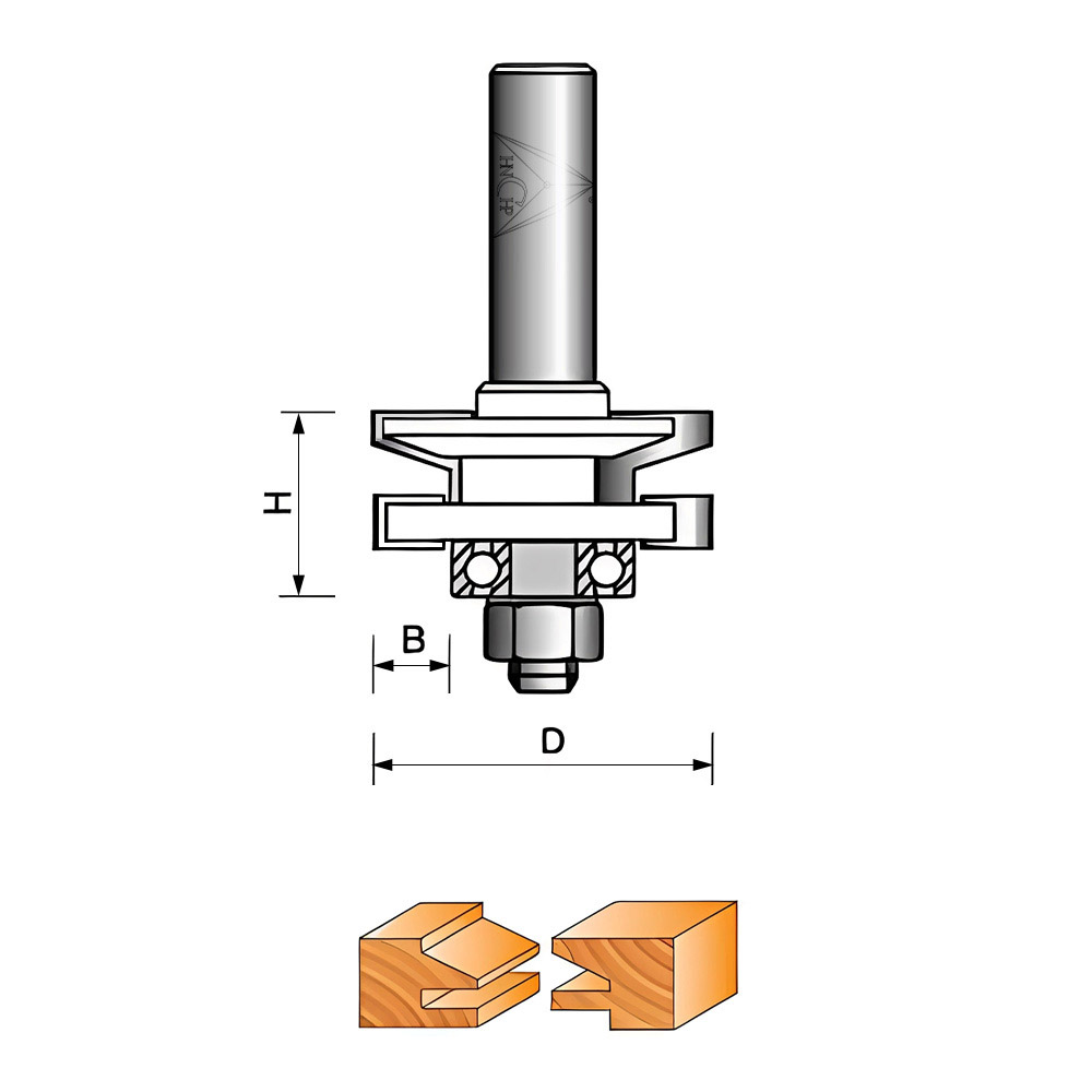 CHP1723 - Reversible Stile & Rail Chamfer Router Bit