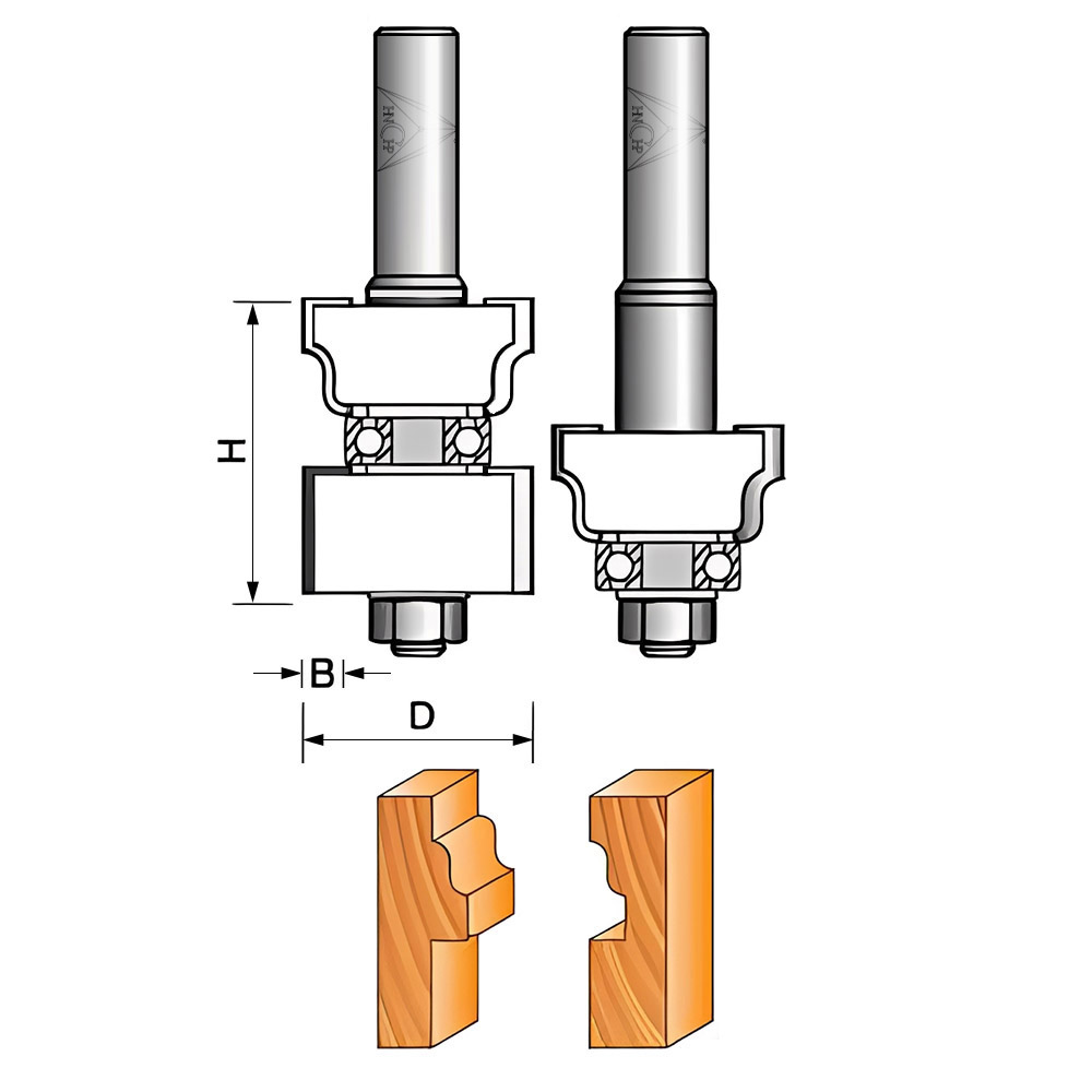 CHP1731 - Reversible Window Sash & Door Router Bit Set