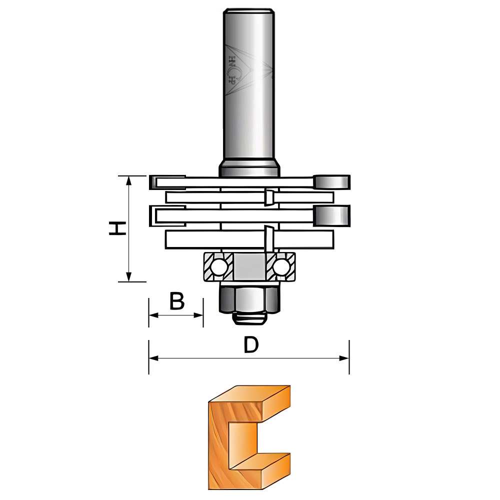 CHP1732 - Variable "T" Shape Slot Router Bit Set