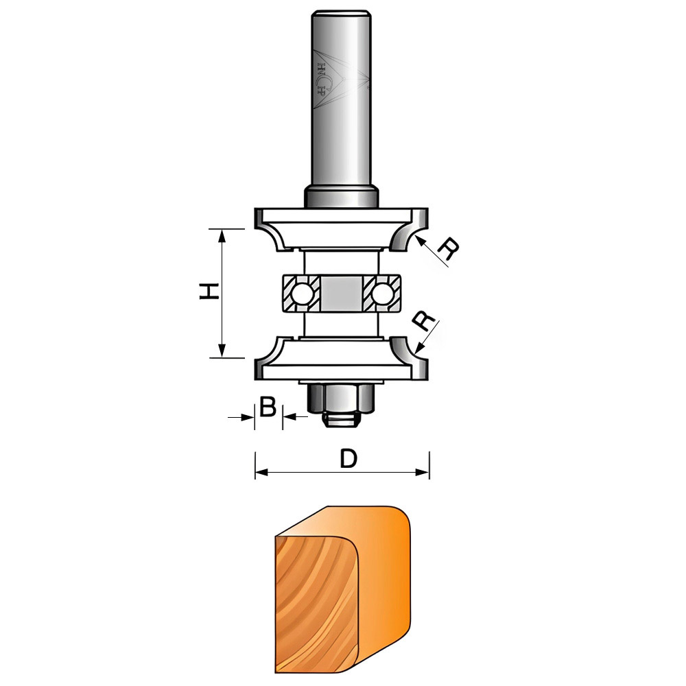 CHP1734 - Double Round Over Router Bit