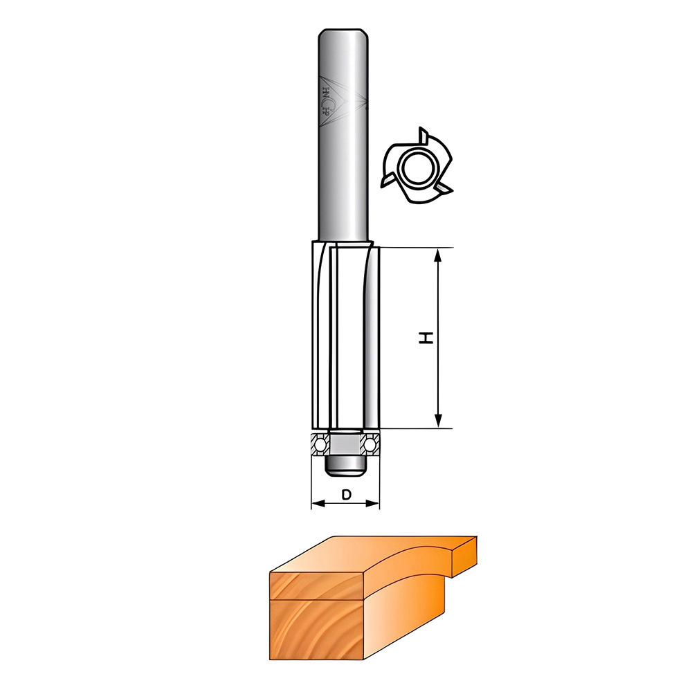 CHP0207 - 3 Flutes Flush Trim Router Bit