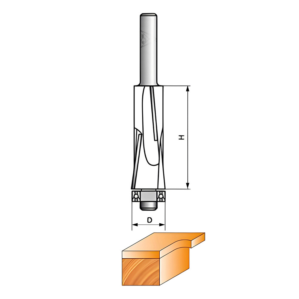 CHP0212 - Flush Trim Router Bit With Double Shears