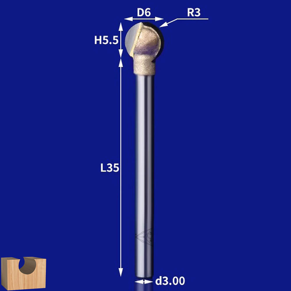 CHP0505G - Metric Round Carving Router Bit