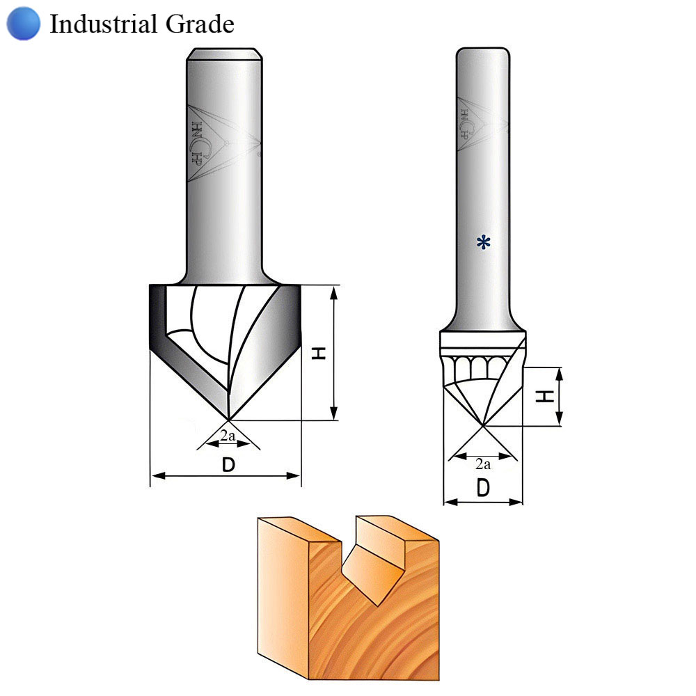 CHP0301 - 90° "V" Type Slotting Router Bit (Industrial Grade)