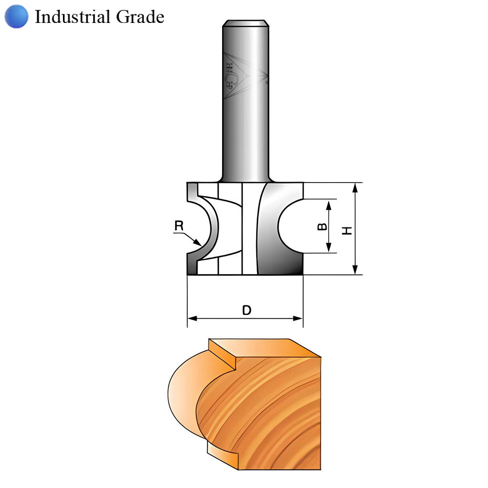 CHP0606 - Half Round Router Bit (Industrial Grade)
