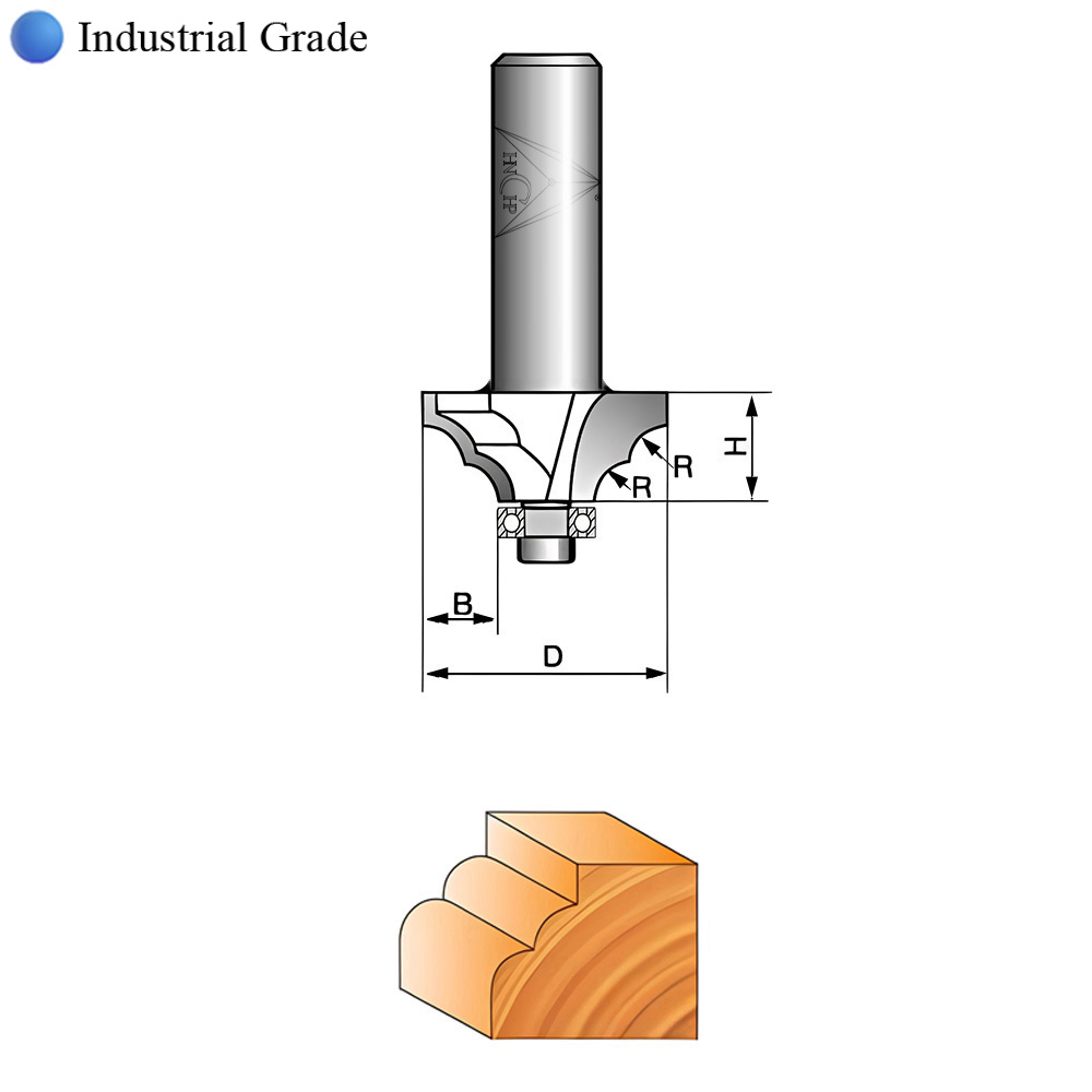 CHP0802 - Classical Ogee Molding Router Bit (Industrial Grade)