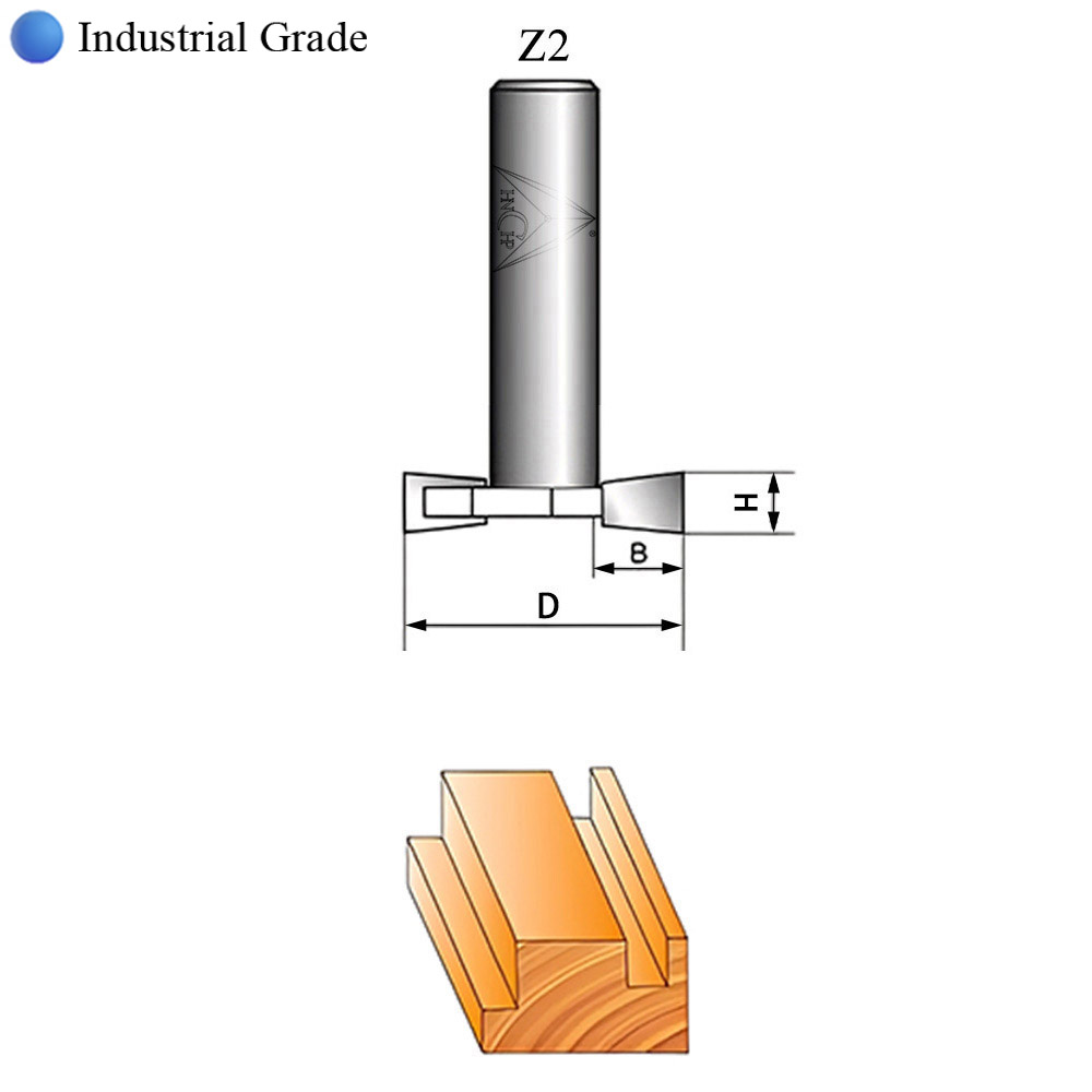 CHP1602 (2 Flutes) - "T" Type Slotting Router Bit (Industrial Grade)