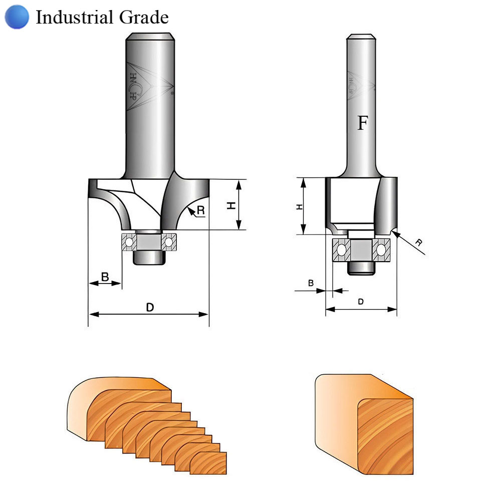 CHP0602 - Bearing Guided Roundover Router Bit (Industrial Grade)