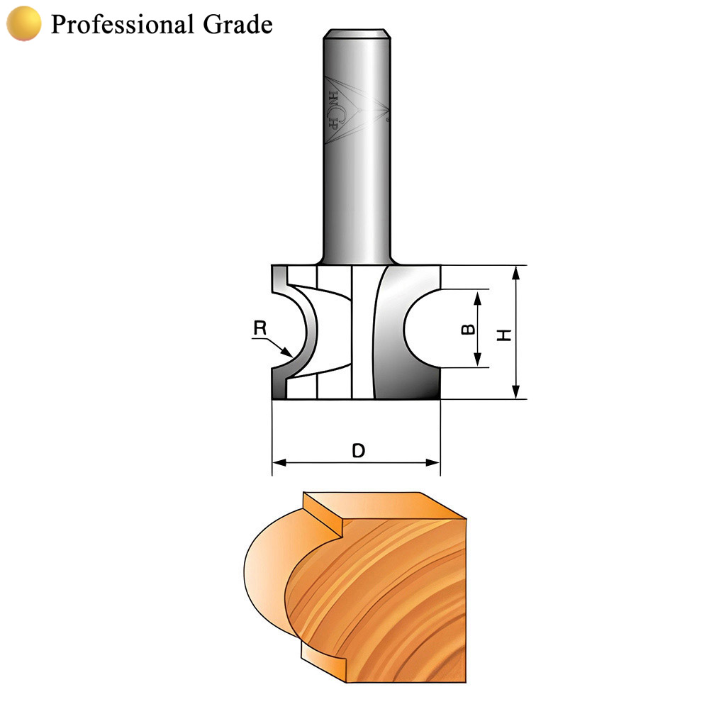 CHP0606 - Half Round Router Bit (Professional Grade)