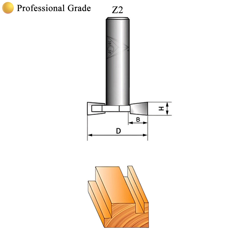 CHP1602 (2 Flutes) - "T" Type Slotting Router Bit (Professional Grade)