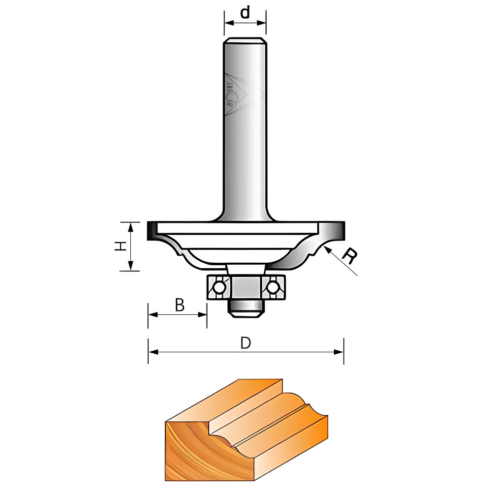 CHP2101 - S Double Roman Ogee Router Bit
