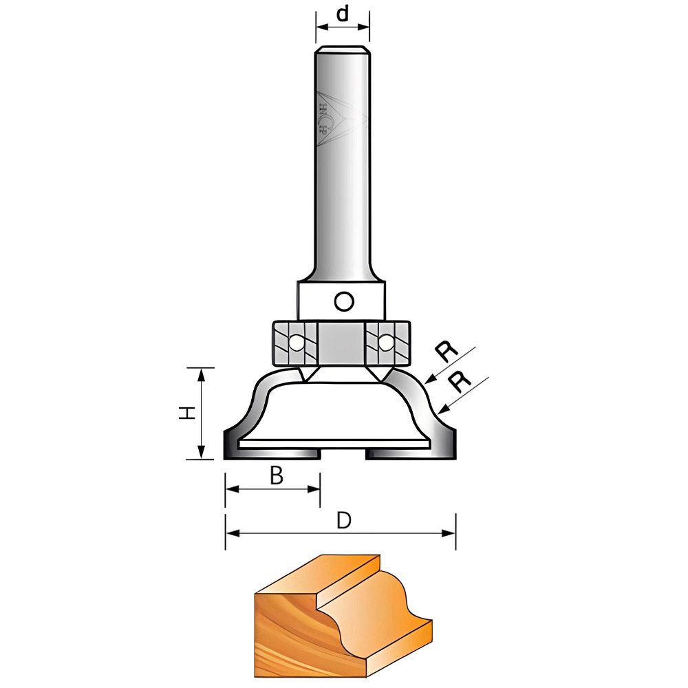 CHP2304 - Opposite Roman Ogee Router Bit