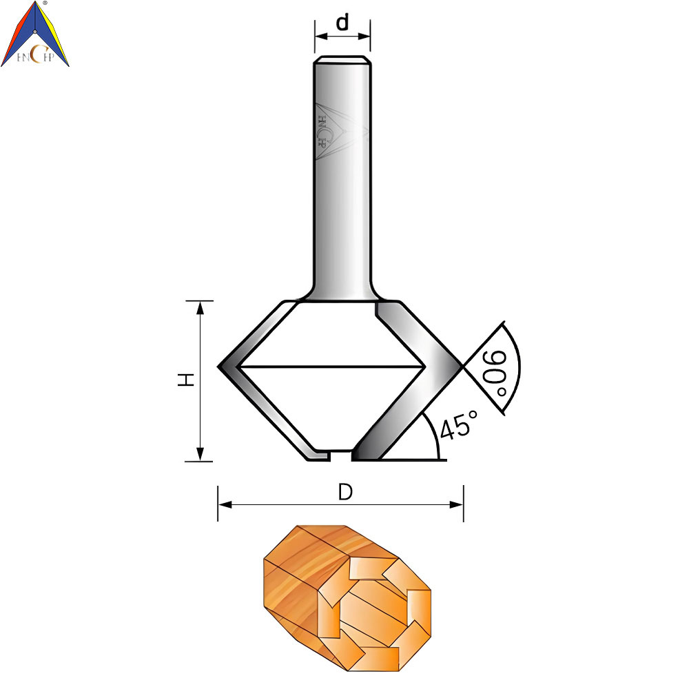 CHP2515 - 45° Bird Mouth Router Bit