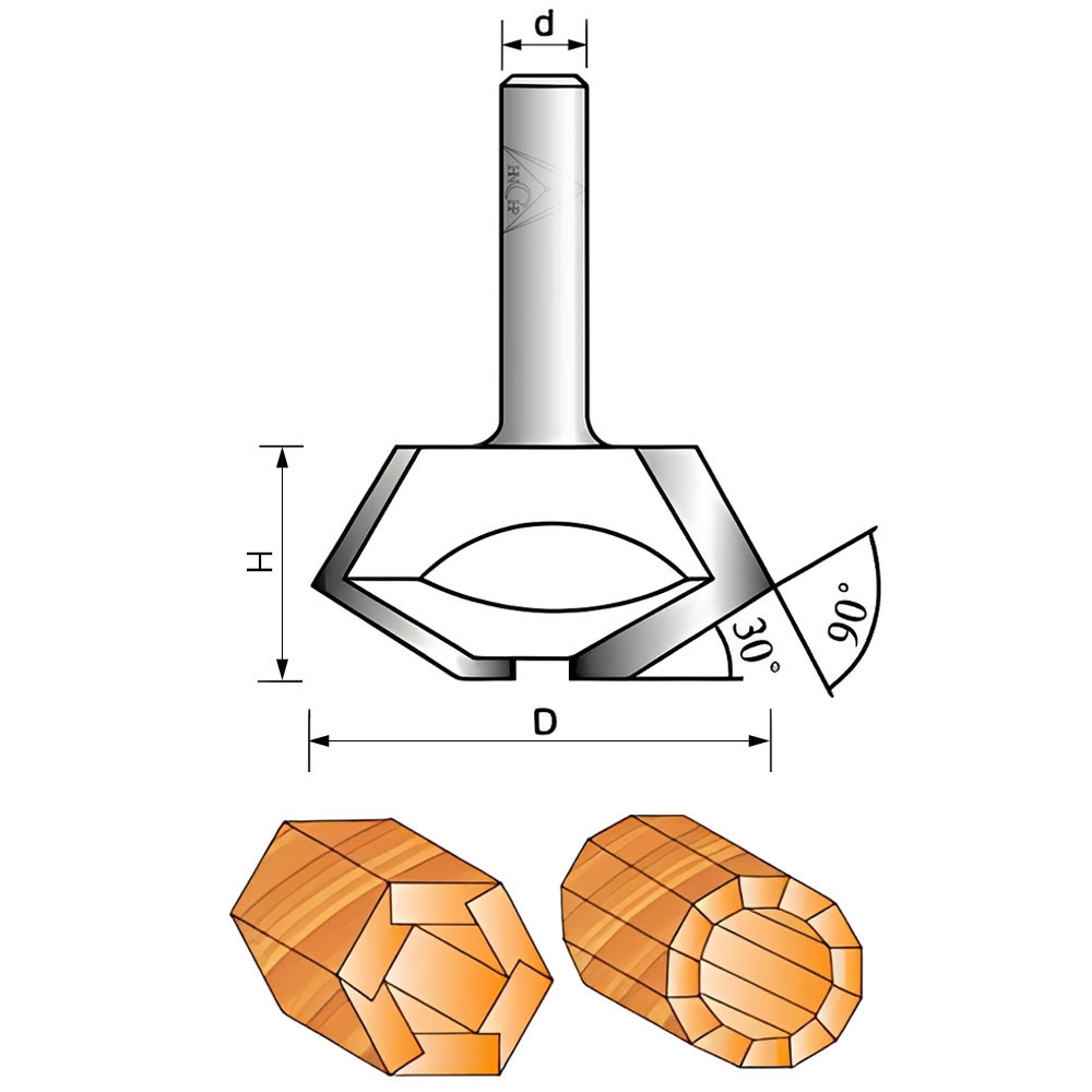 CHP2516 - 30° Bird Mouth Router Bit
