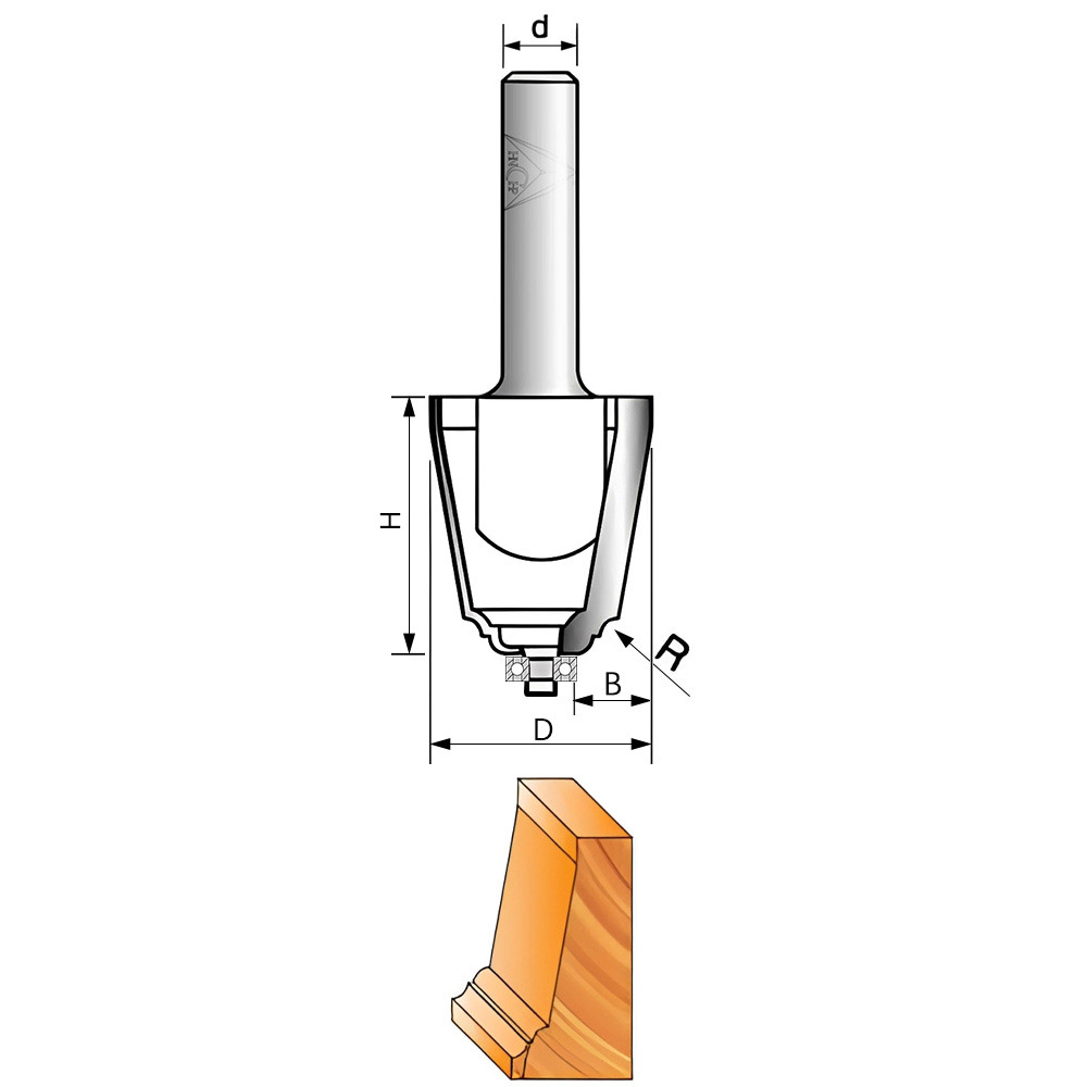 CHP3012 - 10° Vertical Raised Panel Router Bit