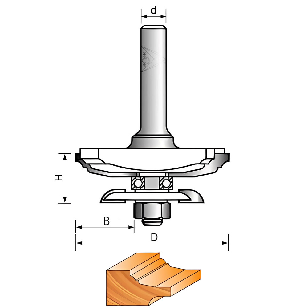 CHP3102 - Raised Panel Router Bit With Back Cutters