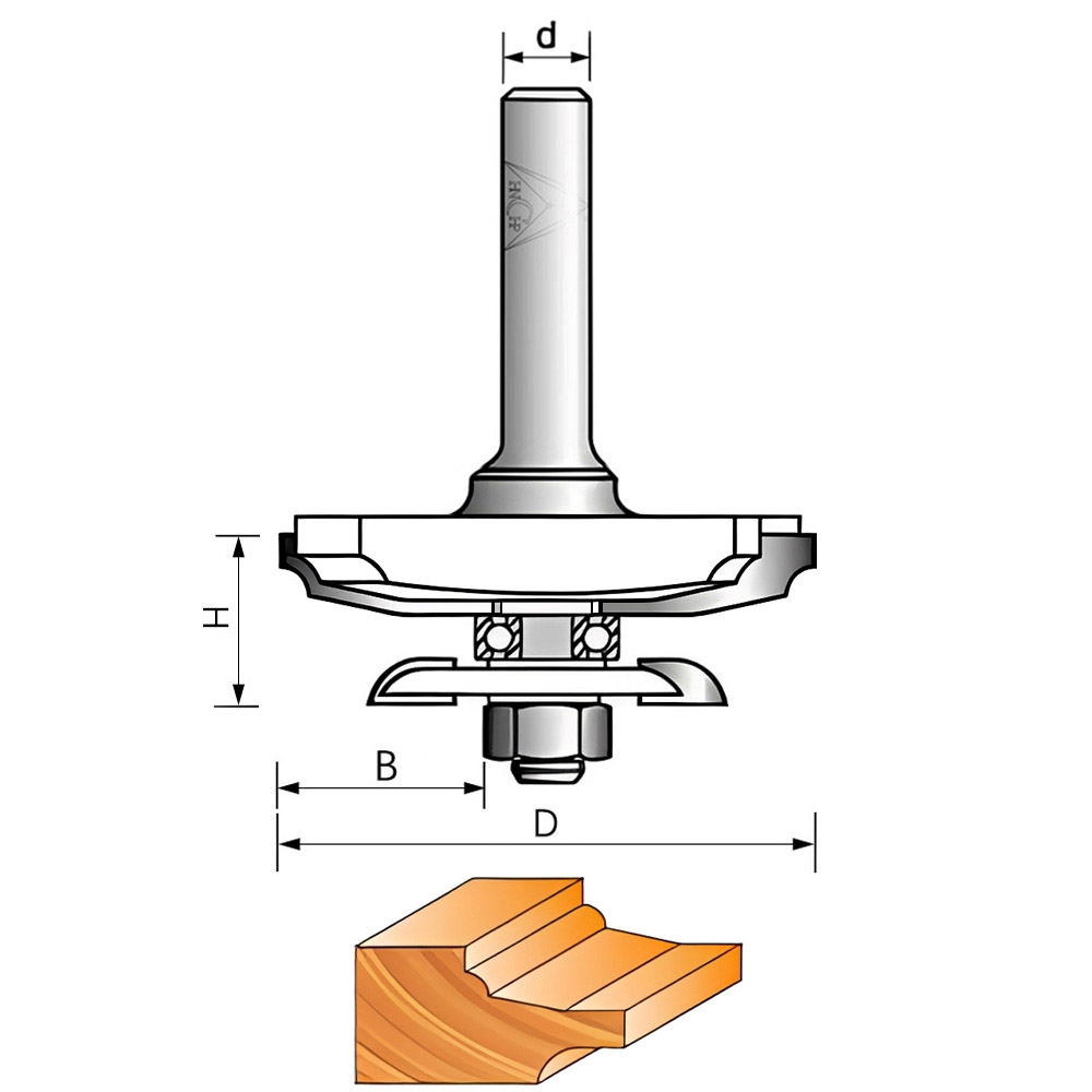 CHP3104 - 12° Raised Panel Router Bit With Back Cutters